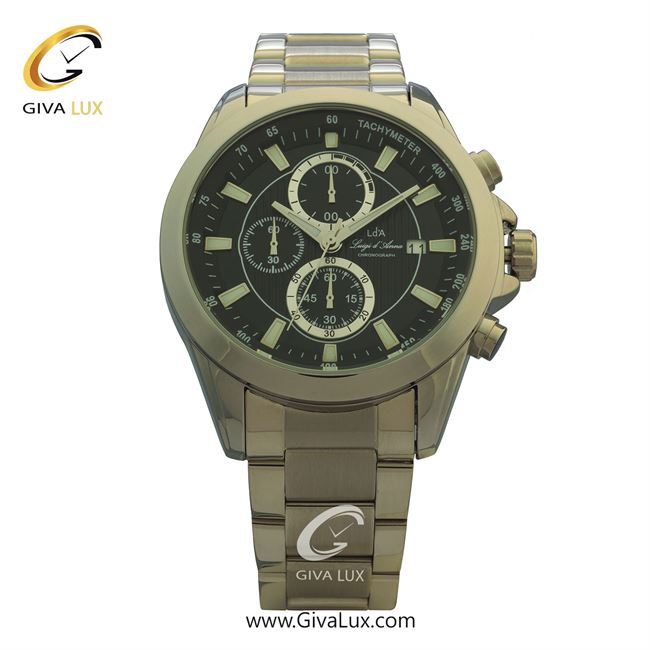 ساعت مچی اورجینال مردانه LdA سه موتوره کرنوگراف نقره ای | نقره ای| مشکی| کد رفرنس 2432